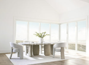 Bernhardt Bernhardt Open-Back Arcadia Arm Chair — Sculptural Clay Wood Back, Wire-Brushed Texture, Durable Fabric 334554