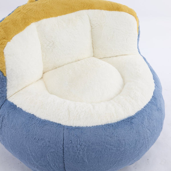 English Elm Oversized Multicolor Faux Fur Bean Bag Sofa – Cozy Lounger With Shredded Foam, No Assembly Needed! W3723P375714-GIGA