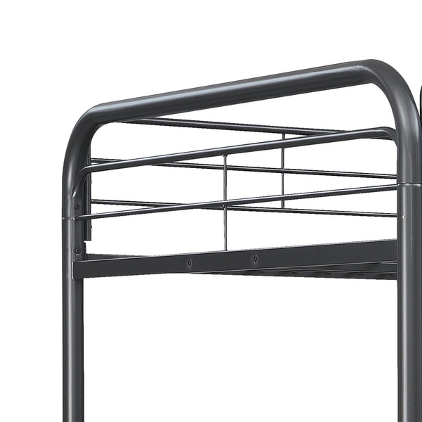 English Elm Furniture Triple Bunk Bed - Space-Saving Full-Size Metal Design In Sleek Black For Modern Living W311S00052