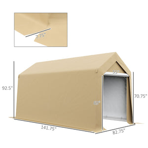 English Elm Outsunny 7' X 12' Portable Garden Storage Tent - Heavy-Duty, Waterproof Shed With Ventilation & Easy Access Door W2225P174114-GIGA