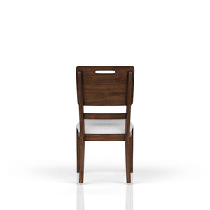 English Elm Casual Brown Side Dining Chairs Set of 2 — Tray Back, Contrasting Upholstered Seat, Solid Wood Finish B2699P218282