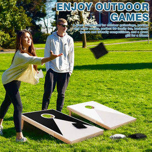 English Elm Solid Pine Regulation Cornhole Set with Uv Printed Boards and 8 All Weather Bean Bags W1790P195747