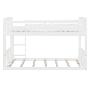 English Elm Twin Over Kids Bunk Bed Solid Pine Frame Gray Finish with Safety Guardrail N708P242163K