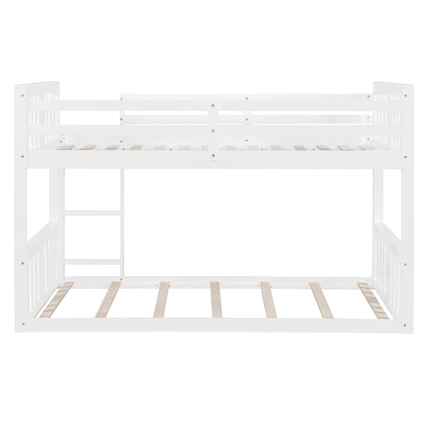 English Elm Twin Over Kids Bunk Bed Solid Pine Frame Gray Finish with Safety Guardrail N708P242163K