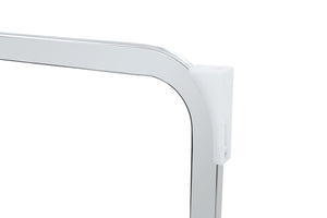 English Elm Dining Chairs Set Of 4 - Modern High-Back White Faux Leather With Gold Mesh And Chrome Accents W3493P356224