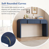 English Elm Trexm Unique Modern Rounded Silhouette and Smooth Surface Console Table With 2 Drawers For Living Room and Entryway(Navy Blue)