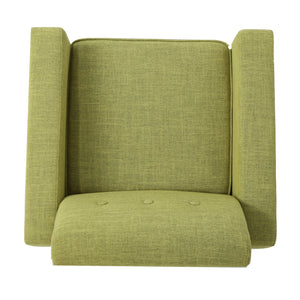 English Elm Christopher Knight Home® - CLUB Modern Fabric Club Chair with Plush Polyester Upholstery and Rubber Wood Legs for Living Room Comfort Green 31.5 L x 28.5 W x 18.75 H 61237.00MGRN