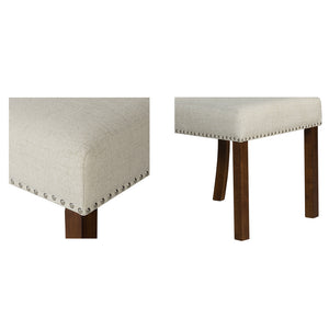 JLA Home 510 Design - Upholstered Transitional Roll-Back Dining Chairs Set of 2 with Silver Nailhead Trim, Plush Comfort and Wood Legs 5DS108-0044