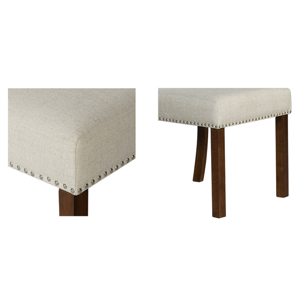JLA Home 510 Design - Upholstered Transitional Roll-Back Dining Chairs Set of 2 with Silver Nailhead Trim, Plush Comfort and Wood Legs 5DS108-0044