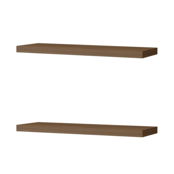 English Elm Iva 2-Piece Mahogany Floating Recessed Shelves 31.5" W x 9.8" D Sleek Wall Storage for Books & Decor B128P237134