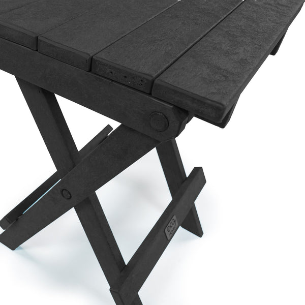 English Elm Riverstone Recycled Hdpe Folding Outdoor Bistro Table Weatherproof Patio Balcony Black B2745P409699
