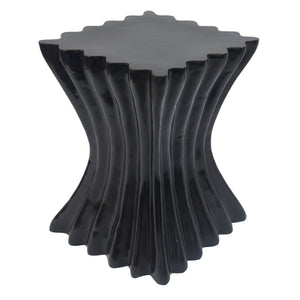 English Elm Outdoor Sculptural Wave Concrete Accent Table for Patio Pool Deck or Balcony N770P200248B
