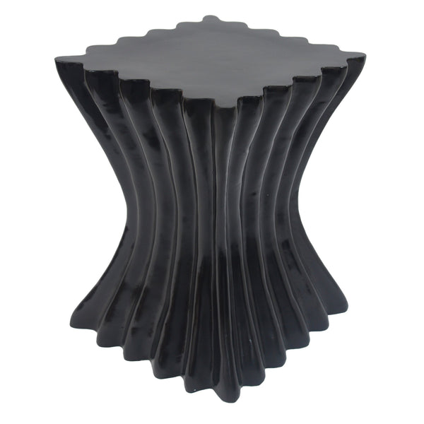 English Elm Outdoor Sculptural Wave Concrete Accent Table for Patio Pool Deck or Balcony N770P200248B