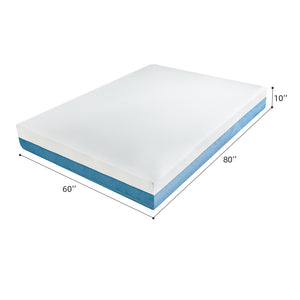 English Elm 10 Inch Queen Mattress Copper Infused Foam 7 Zone Support Breathable Certipur Certified White W5081P394360