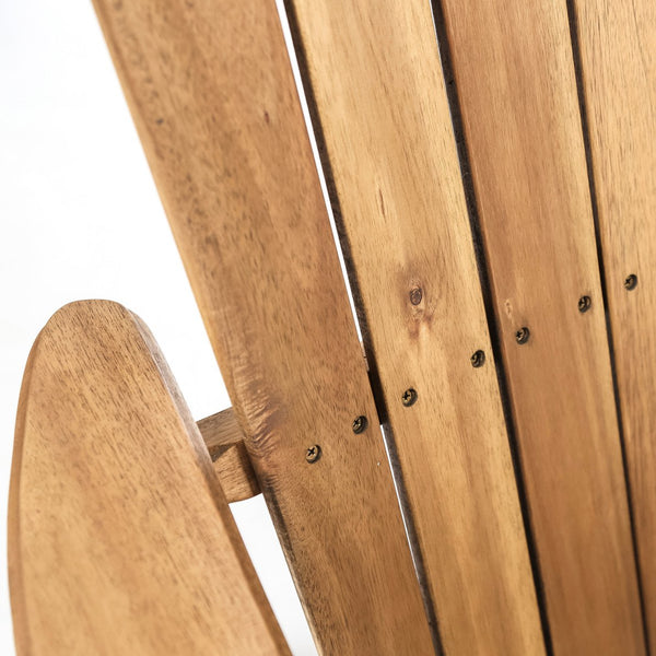 English Elm Christopher Knight Home® - MALIBU Adirondack Rocking Chair in Handcrafted Acacia Wood for Patio, Weather-Resistant Comfort & Style Natural 43 L x 28 W x 14.5 H 61681.00