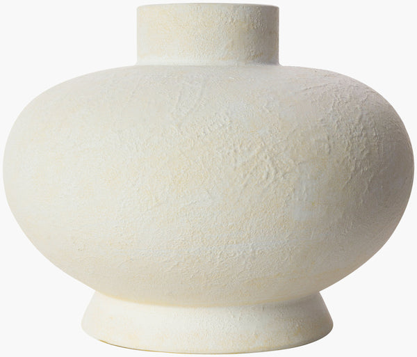 Surya Acanceh Decorative Accent Vase - Modern Ceramic Design, Lightweight & Unique Focal Point For Home White Ceramic Cch-005