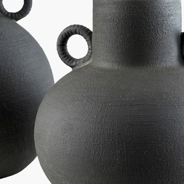 Surya Acanceh Decorative Accent Vase - Modern Ceramic Design, Lightweight & Unique Focal Point For Home Black Ceramic Cch001-set