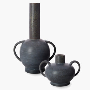 Surya Acanceh Decorative Accent Vase - Modern Ceramic Design, Lightweight & Unique Focal Point For Home Black Ceramic Cch004-set