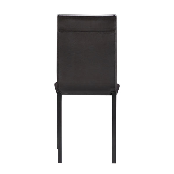 Homelegance By Top-Line Aristos Metal Faux Leather Upholstered Dining Chairs Black Metal