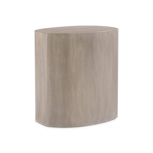 Bernhardt Bernhardt Weston Wire-Brushed Oak Side Table With Irregular Oval Top, Tawny Finish, Sculptural Accent 527127