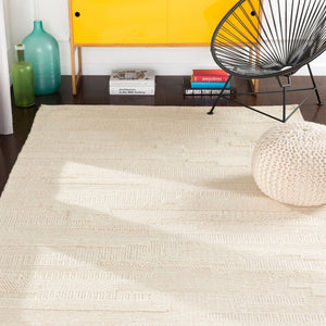 Livabliss Cocoon Ccn-1000 Handwoven Wool Accent Rug Artisan Crafted for Entryways and Bedrooms Cream 8' x 10' CCN1000-810