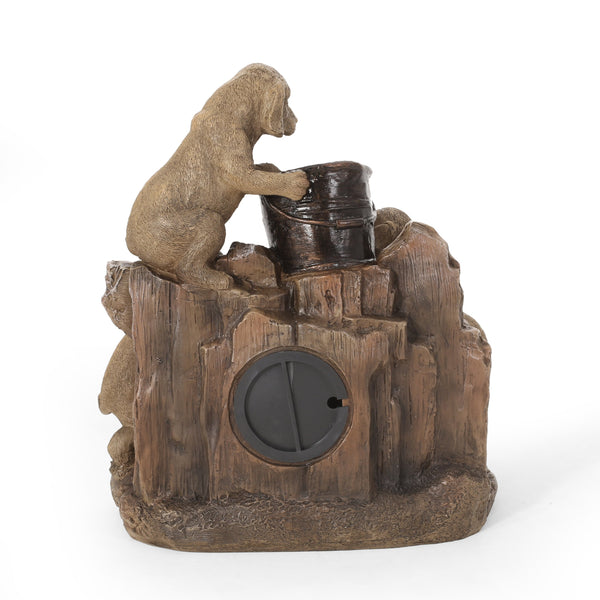 English Elm Christopher Knight Home® - DIMMOCK Handcrafted 22.75" Weather-Resistant Polyresin Fountain with Pump, Underwater Lights & Puppies 71785.00LBRN