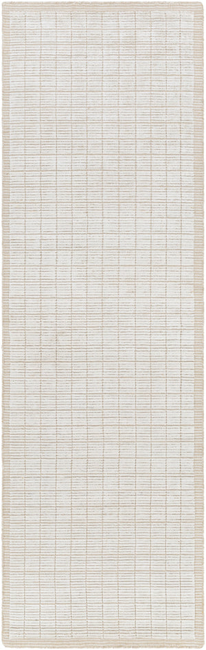 Carre CCR-2300 2'6" x 8' Runner Handmade Rug CCR2300-268  Light Beige, Cream Surya