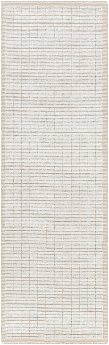 Carre CCR-2300 2'6" x 8' Runner Handmade Rug CCR2300-268  Light Beige, Cream Surya