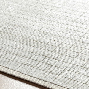 Surya Carre Handmade 2' X 3' Rug - Luxurious Viscose & Wool Blend, Modern Design For Elegant Interiors Light Beige Viscose,Wool Ccr2300-23