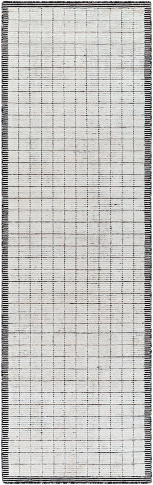 Carre CCR-2301 2'6" x 8' Runner Handmade Rug CCR2301-268  Black, Light Gray Surya