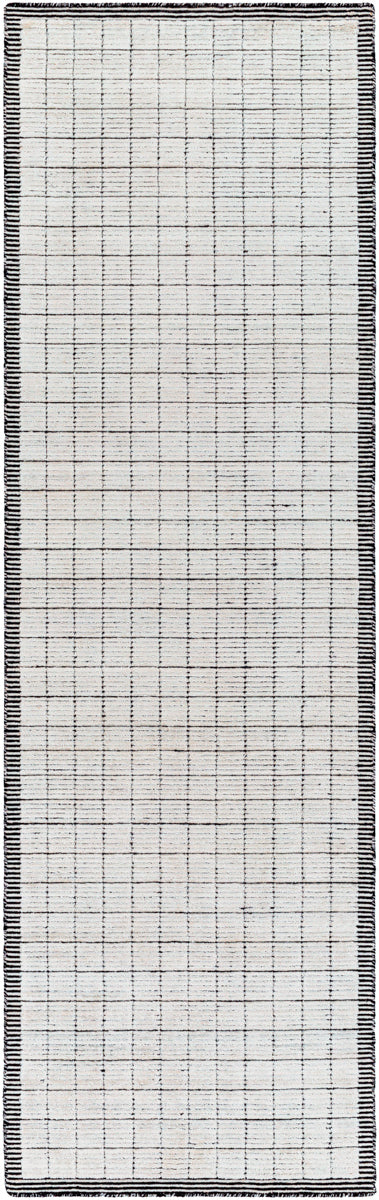 Carre CCR-2301 2'6" x 8' Runner Handmade Rug CCR2301-268  Black, Light Gray Surya