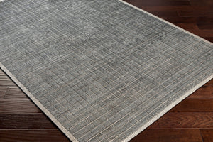 Surya Carre Handmade 2' X 3' Rug - Luxurious Viscose & Wool Blend, Modern Design For Elegant Interiors Charcoal Viscose,Wool Ccr2302-23