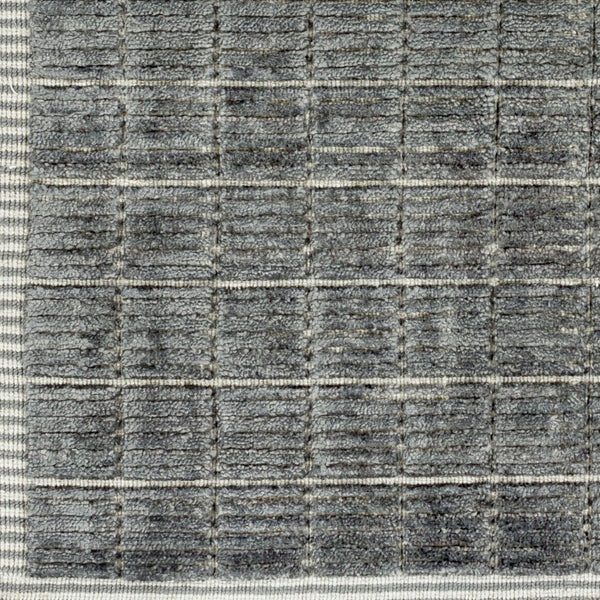 Surya Carre Handmade 2' X 3' Rug - Luxurious Viscose & Wool Blend, Modern Design For Elegant Interiors Charcoal Viscose,Wool Ccr2302-23