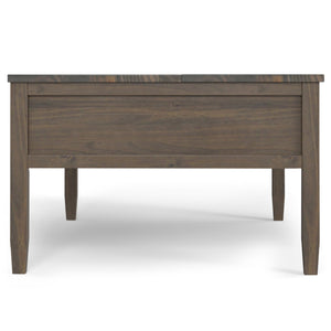 English Elm Ela Lift Top Coffee Table Smoky Brown - Solid Wood Handcrafted Storage, Shaker Drawers & Lift Top B136P158610