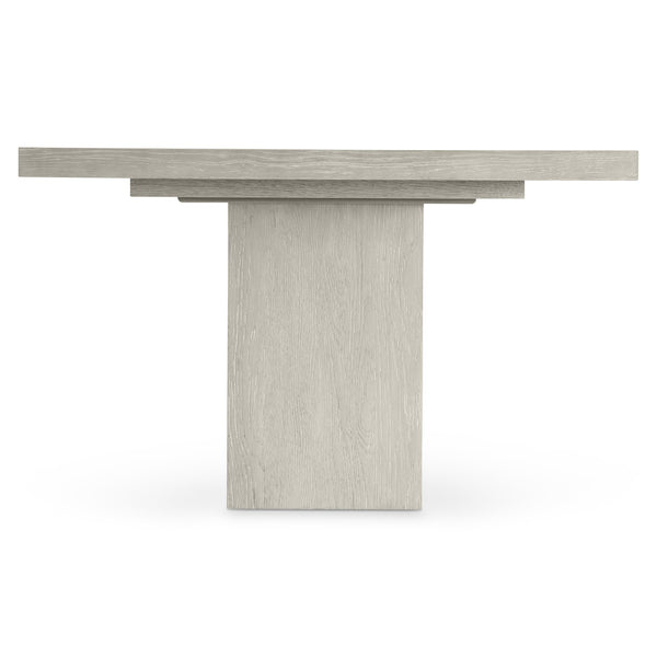 Bernhardt Bernhardt Tempo 90" Dining Table With Wire-Brushed Oak Top, Satin Nickel Metal Band Accents K2134