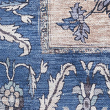 Nourison Brilliance Machine Washable WSB03 Machine Made Power-loomed Ornamental Border Indoor Only Vintage Bohemian Rug Denim, Denim 100% Polyester 99446914194