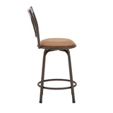 Homelegance By Top-Line Donaghy Curve X-Back Wood Trim Adjustable Stools (Set of 3) Bronze Engineered Wood