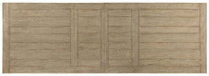 Hooker Furniture Ciao Farmhouse Trestle Dining Table 84" Expandable To 120" With Two 18" Leaves, Distressed Gray Natural Top 5805-75200-85