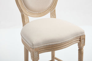 English Elm French Country Bar Chairs Set Of 2 - Elegant Upholstered Round-Back Design For Kitchen & Dining W3426P324576