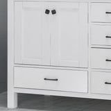 Christopher Knight Home® - Noble House - - 73'' Bathroom Vanity With Marble Top & Double Ceramic Sinks, 4 Doors, 6 Drawers, White