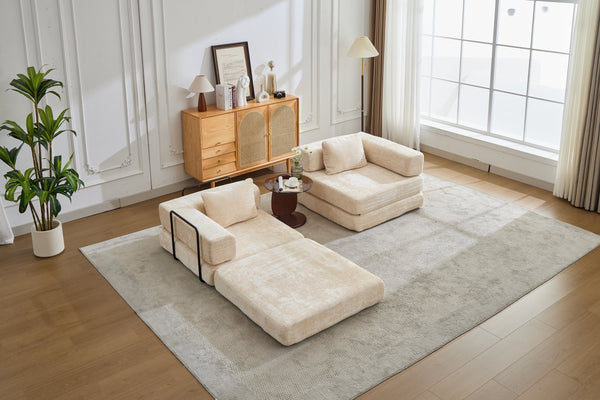 English Elm Compression Convertible Floor Sofa Bed – Stylish Chenille Loveseat & Modular Seating Solution For Small Spaces W3723P345635
