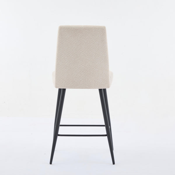 English Elm Adjustable Beige Velvet Bar Chairs Set Of 2 - Elegant Comfort, Modern Design, Adjustable Iron Feet W3615P340660