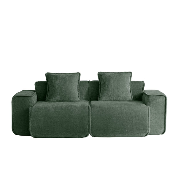 English Elm Harrison Modular Velvet Sofa In Rich Green – Plush, Stylish Sectional For Ultimate Comfort & Flexibility W3041P386596