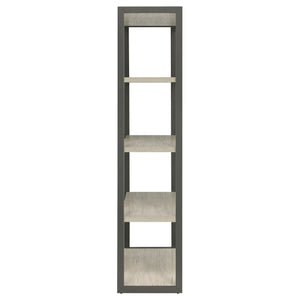 English Elm Loomis White-Washed Grey 4-Shelf Bookshelf 72"H Rustic Modern Open Frame Storage w/ Minimalist Charm B062P344965