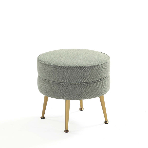 English Elm Bailey Upholstered Accent Ottoman: Sage Green Comfort With Gold Legs For Modern Living Spaces B365P397865