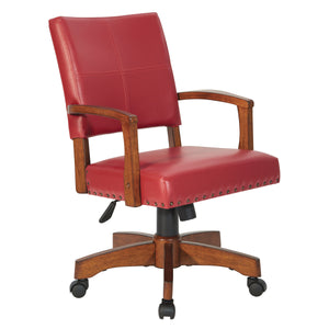 OSP Home Furnishings Deluxe Wood Bankers Chair Red