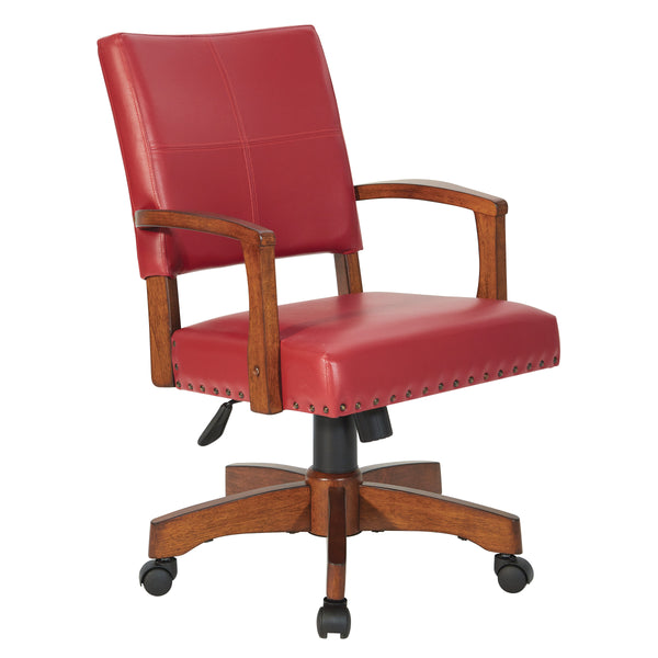 OSP Home Furnishings Deluxe Wood Bankers Chair Red