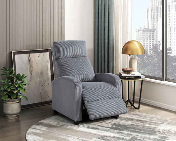 English Elm Modern Parsons Push Back Recliner Chair in Soft Corduroy Fabric — Sleek Comfortable Living Room Lounger with Solid Wood Frame and Easy Recline Mechanism Dark Gray 30 L x 27 W x 21.5 H B011P395855