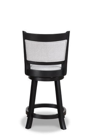 English Elm 2Pc Swivel Pub Stools Set - Elegant Counter Height Chairs With Upholstered Seats For Stylish Dining B011P262365