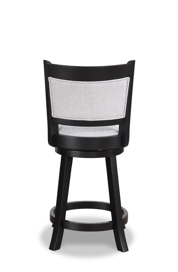 English Elm 2Pc Swivel Pub Stools Set - Elegant Counter Height Chairs With Upholstered Seats For Stylish Dining B011P262365